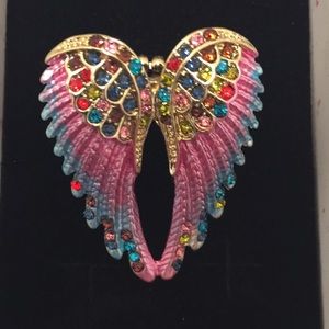 18K Gold plated,angel wing Length 1.5 inch RING